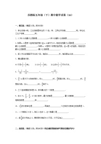 苏教版数学五年级下学期期中测试卷8（含答案）