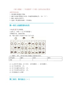 新人教版二年级数学下册各单元知识要点