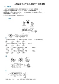 人教版二年级下册9 数学广角——推理同步训练题