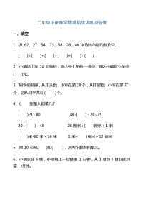 人教版二年级数学下册思维培优训练及答案