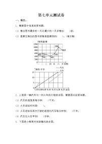 小学数学人教版五年级下册7 折线统计图单元测试复习练习题