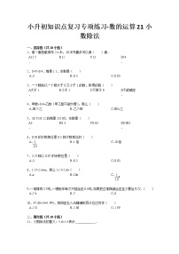 小升初知识点复习专项练习-数的运算21小数除法-通用版