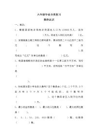 苏教版小学六年级数学下册毕业分类复习-数的认识（无答案）