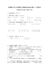 苏教版小学六年级数学下册期末综合练习题（3）附答案