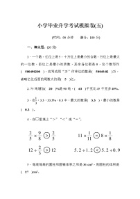 人教版小学毕业升学考试模拟卷（5）含答案