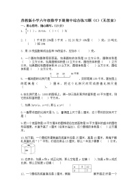 苏教版小学六年级数学下册期中综合练习题（6）（无答案）