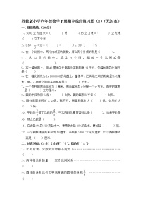 苏教版小学六年级数学下册期中综合练习题（8）（无答案）