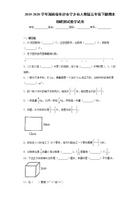 2019-2020学年湖南省长沙市宁乡市人教版五年级下册期末调研测试数学试卷（word版 含答案）