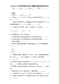 2020-2021学年西师大版六年级下册期中模拟测试数学试卷（word版 含答案）