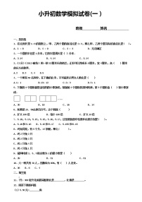 小升初数学模拟试卷（精品）