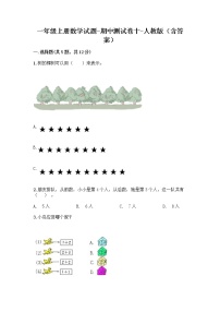 2020-2021学年一年级上册数学试题-期中测试卷十-人教版（含答案）