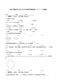 六年级下册数学试题 - 浙江省温州市2021年小升初预测试卷（十一）    人教版（含答案）