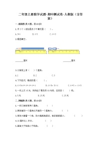 2020-2021学年二年级上册数学试题-期中测试卷-人教版（含答案）