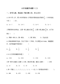 2020-2021学年小升初数学模拟试题（三） 全国通用（无答案）