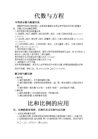 2020-2021学年苏教版六年级小升初综合练习题代数与方程（无答案）