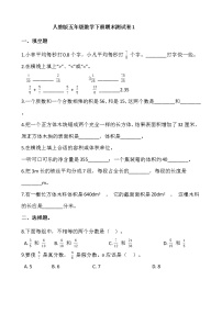 五年级数学下册期末测试卷1   人教版  含答案