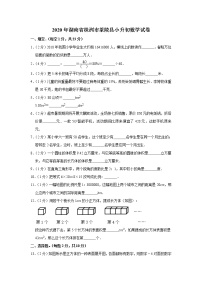 六年级下册数学试卷 2020年湖南省株洲市茶陵县小升初数学试卷 人教版