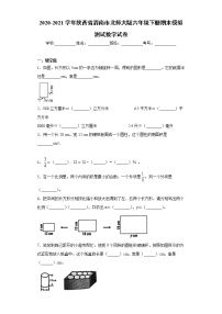 2020-2021学年陕西省渭南市北师大版六年级下册期末模拟测试数学试卷（word版含答案） (2)