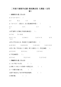 2020-2021学年二年级下册数学试题-期末测试卷-人教版（含答案）