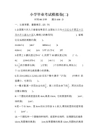 人教版小学数学六年级下册 毕业考试模拟卷二    含答案