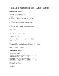 一年级上册数学试题-期末测试卷一-人教版（含答案）