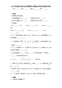 2020年黑龙江省大庆市肇源县人教版小升初考试数学试卷(word版含答案）