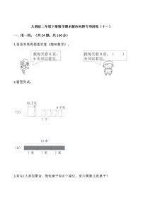 人教版二年级下册数学期末解决问题专项训练（十一）word版，含答案