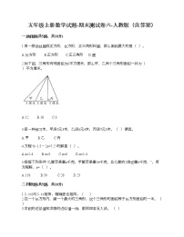 五年级上册数学试题-期末测试卷六-人教版（含答案）