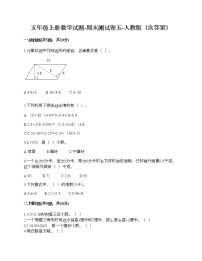 五年级上册数学试题-期末测试卷五-人教版（含答案）