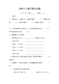 2019-2020年新北师大版六年级上册数学期末试题 (3)