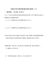 人教版五年级下册数学期末解决问题专项训练(十六)word版,含答案