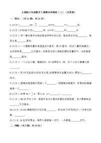 人教版六年级数学下册期末冲刺卷（三）（含答案）