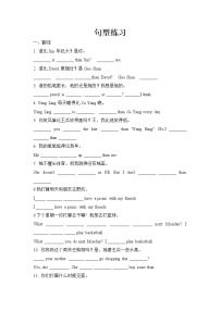 小升初英语专项训练  句型专项练习