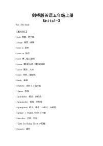 外研剑桥版五年级上册Revision 1学案设计