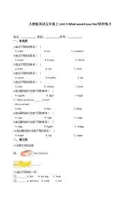 小学英语人教版 (PEP)五年级上册Unit 3 What would you like?综合与测试练习题