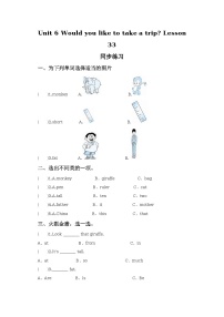 小学英语人教精通版四年级下册Lesson 33当堂达标检测题