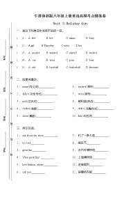 小学英语新版-牛津译林版六年级上册Unit 3 Holiday fun测试题