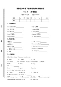 译林版六年级下册英语高频考点精练卷-Unit 3-4（月考二）（含答案）