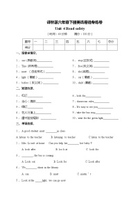 小学英语新版-牛津译林版六年级下册Unit 4 Road safety同步练习题