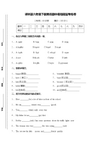 六年级下册英语期中易错题型专练卷 译林版三起（含答案）