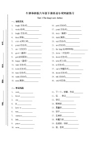 小学英语新版-牛津译林版六年级上册Unit 1 The king's new clothes精品课时作业