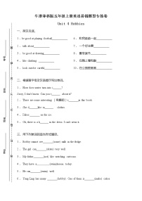 小学英语新版-牛津译林版五年级上册Unit 4 Hobbies优秀复习练习题