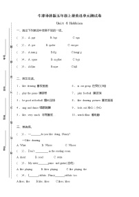 新版-牛津译林版五年级上册Unit 4 Hobbies精品单元测试习题