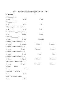 2020-2021学年Unit 4 How's the weather today?综合与测试单元测试一课一练