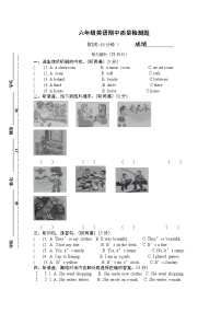 译林版 六上英语 期中试卷（无答案）