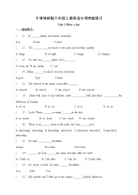 小学英语新版-牛津译林版六年级上册Unit 2 What a day!达标测试