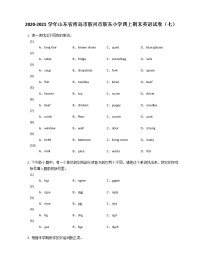 2020-2021学年山东省青岛市胶州市胶东小学四上期末英语试卷（七）