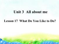 小学英语Unit 3 All about MeLesson 17 What Do You Like to Do?说课课件ppt