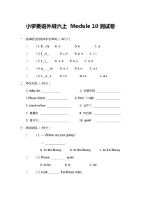 小学英语外研版 (一年级起点)六年级上册Module 10模块综合与测试课后测评