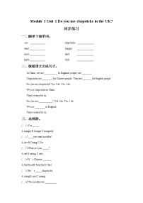 英语Unit 1 Do you use chopsticks in England?一课一练
